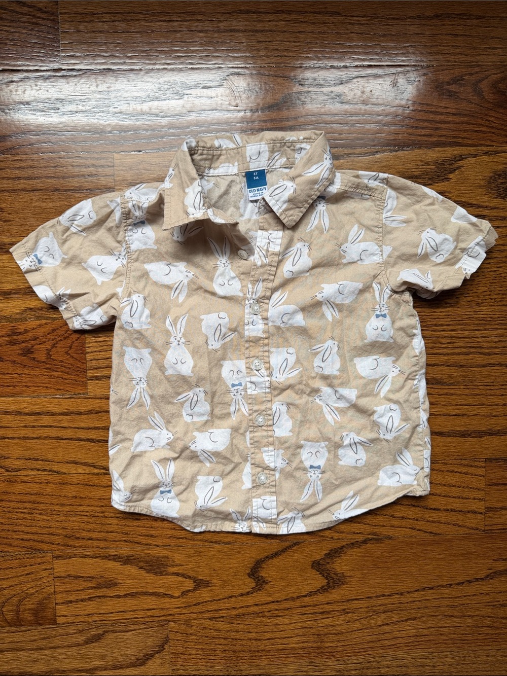 Old Navy Kids Short-Sleeve Bunny Print Shirt - Beige